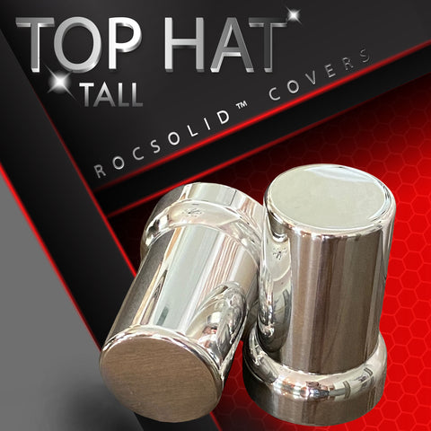 SET OF 20 - ROCSOLID™ BILLET ALUMINUM TALL TOP HAT LUG NUT COVERS